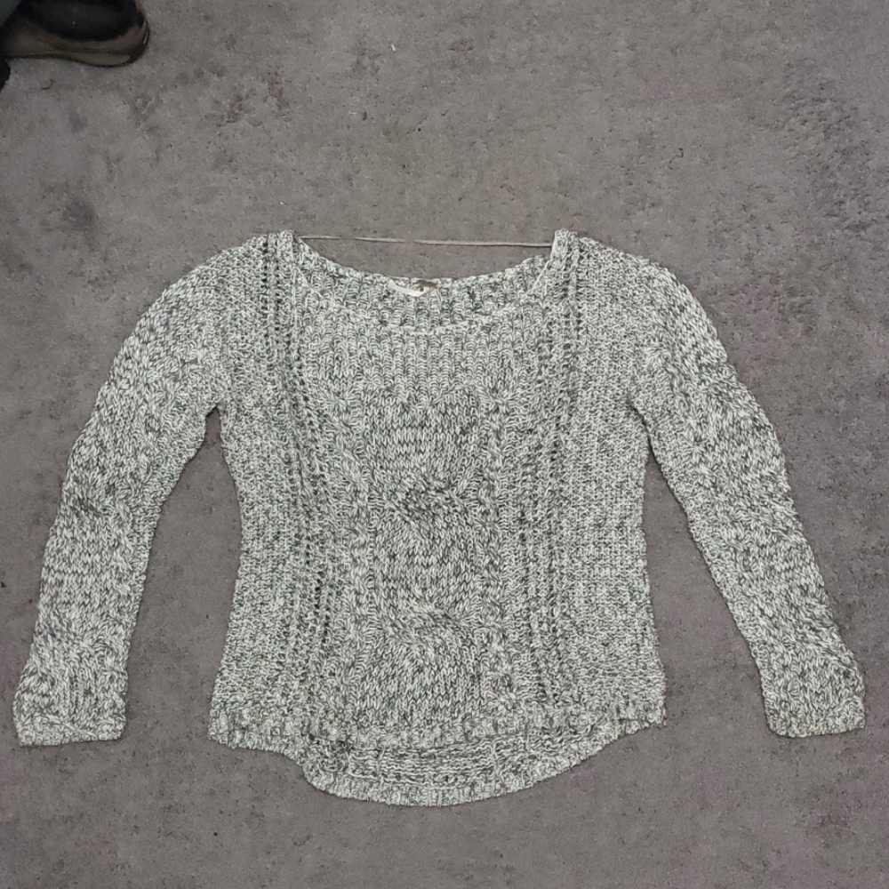 Free People Grey Knit Oversized Sweater